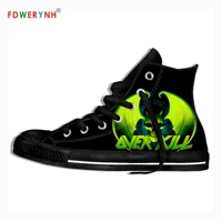 overkill music fans heavy metal band logo personalized shoes light breathable lace upcanvas casual shoes