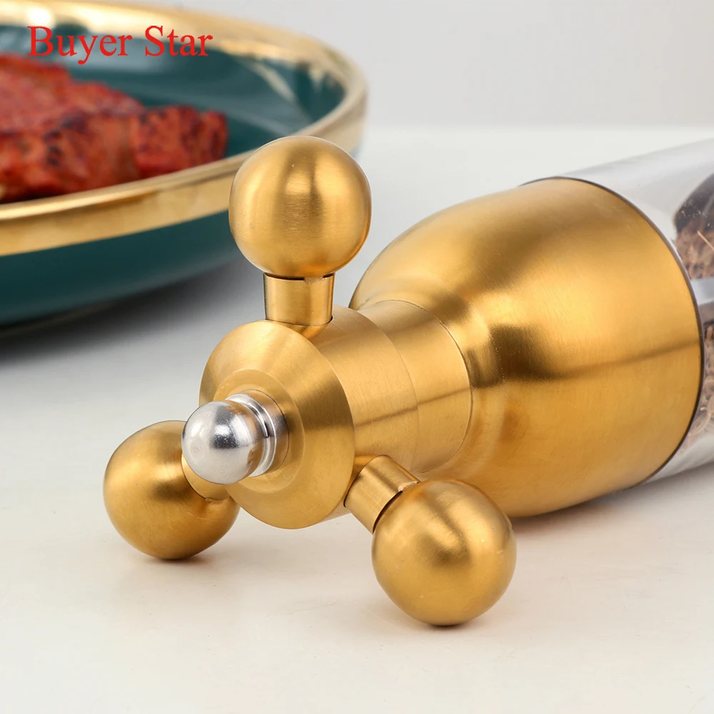 stainless steel manual salt pepper mill shaker grinder ceramic grinding core spice jar condiment container kitchen gadgets free global shipping