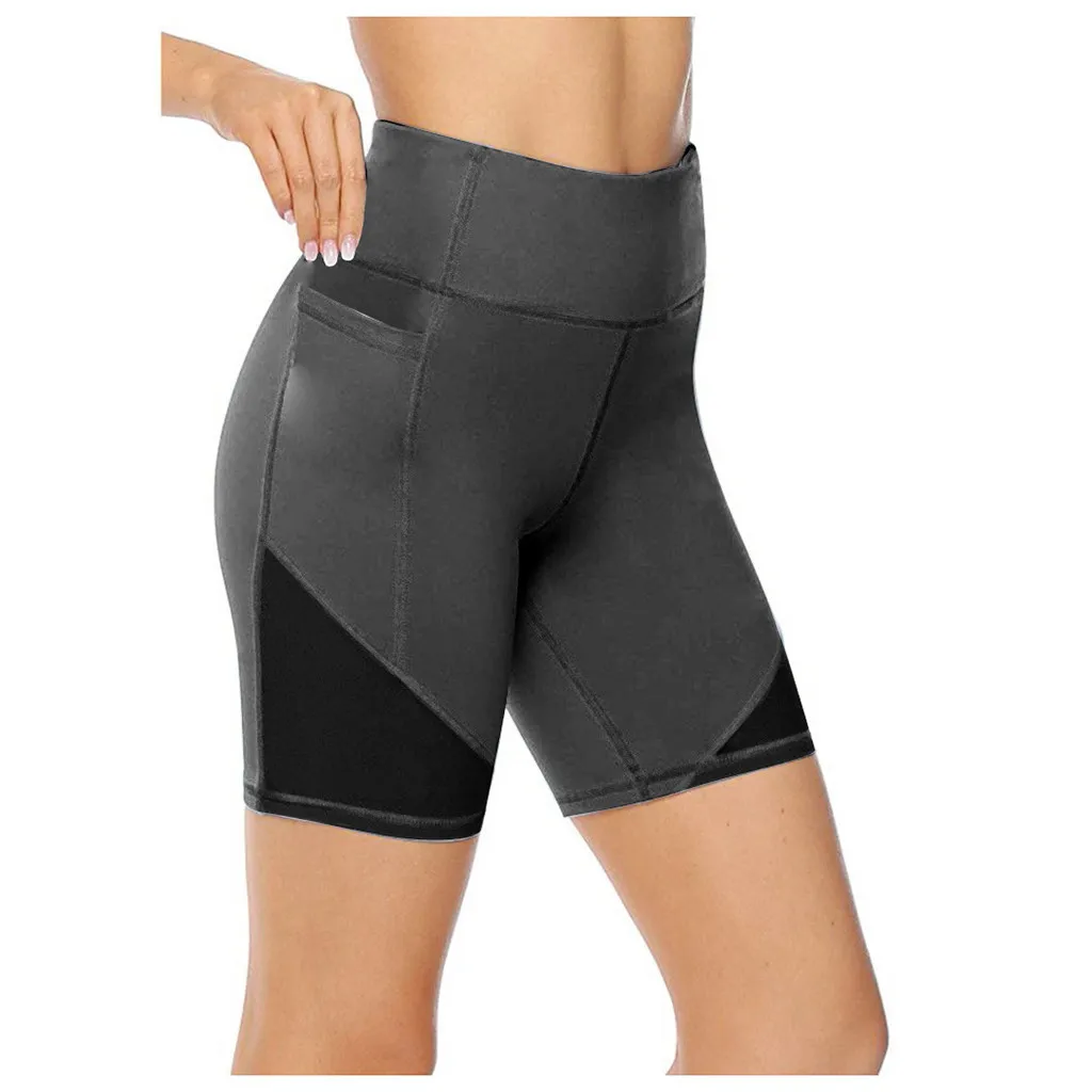 

Summer Sport Shorts Training Gym Tights Pocket Short Women High Waist Push Up Gym Elasticated Seamless Fitness Leggings Pants