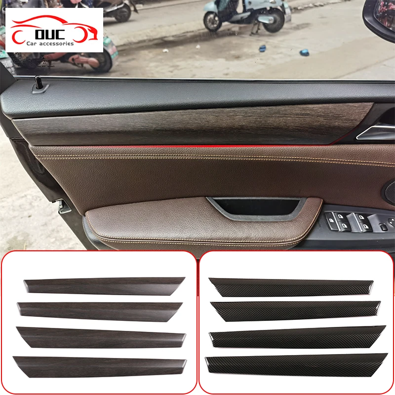 ABS Carbon Fiber Style Car Interior Door Panel Decoration Cover Trim For BMW X3 X4 F25 F26 2011-2017 Auto Interior Accessories