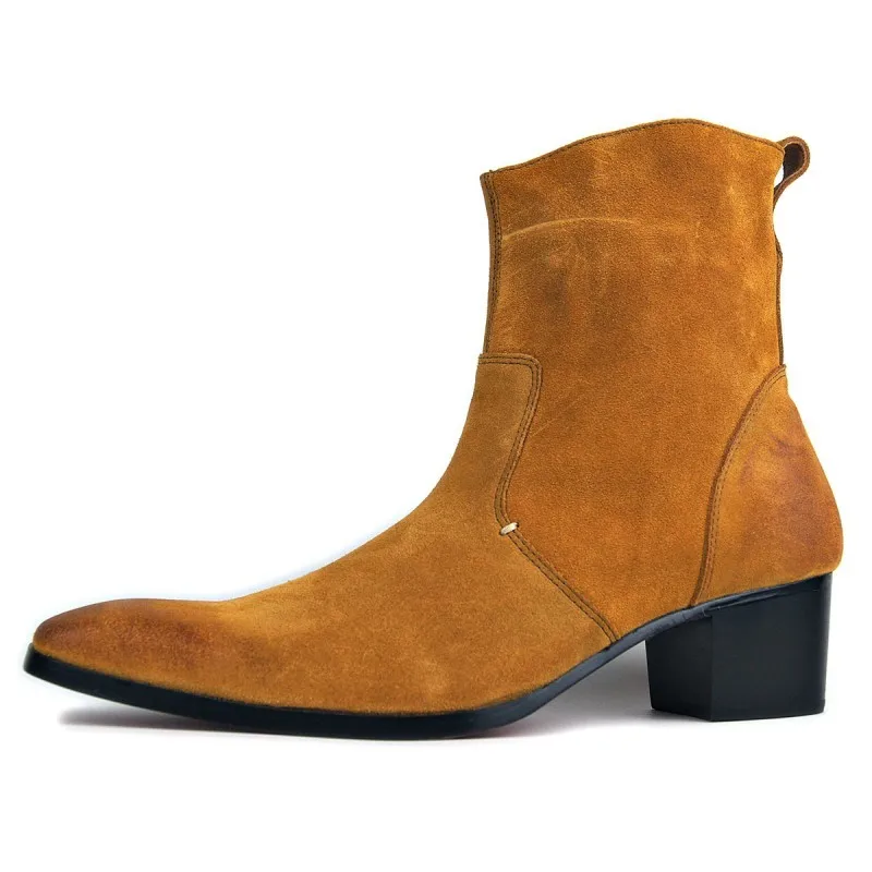 Зимние мужские боевые ботинки из натуральной замши размера плюс на среднем