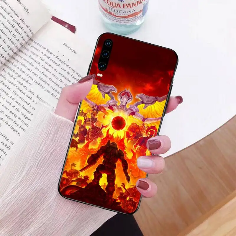 NBDRUICAI череп игра Doom ТПУ Черный чехол для телефона корпус Huawei P30 P20 lite Mate 20 Pro P Smart 2019