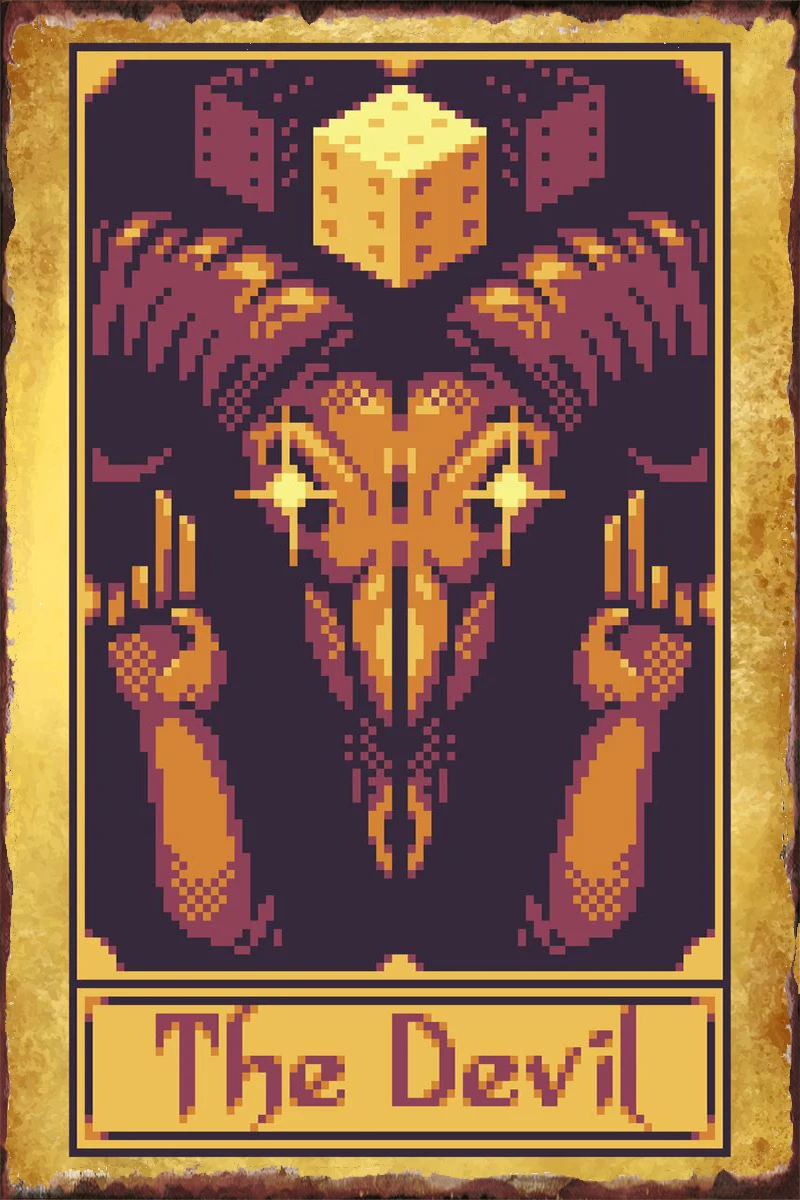 

Жестяные таблички с дьявольским пикселем Таро, Настенный декор, украшение для комнаты, Ретро винтажный металлический знак, жестяной знак дл...