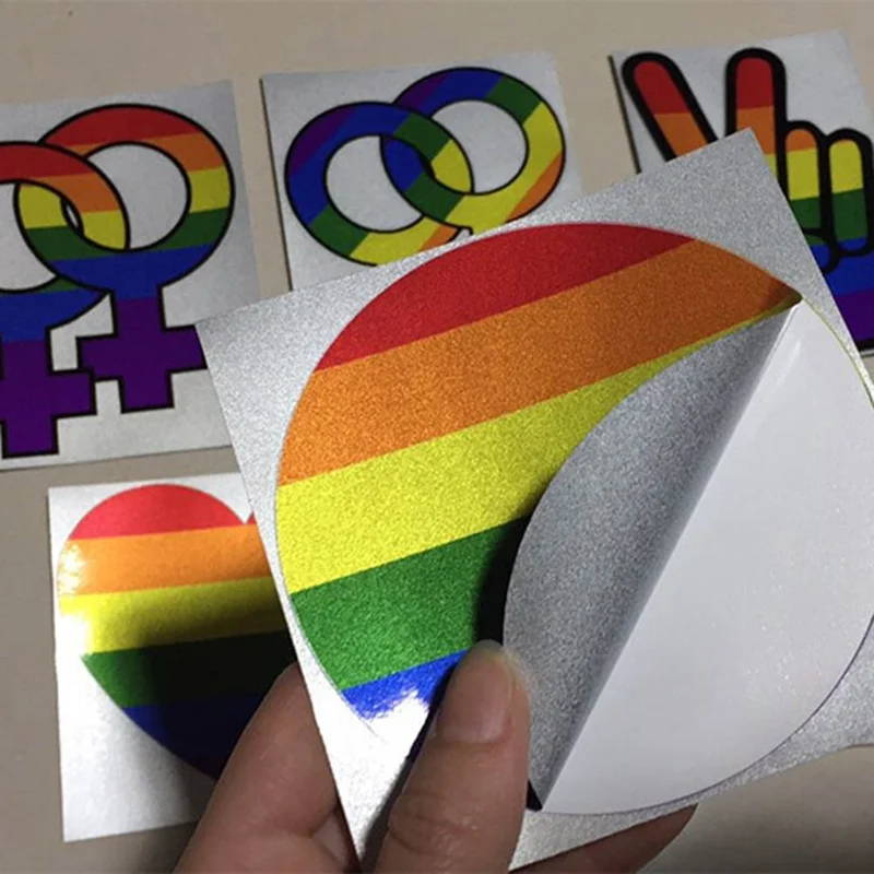 

12*12cm 16 Style Car Stickers Rainbow Colour Car Stickers For Car Accessories Car Stickers