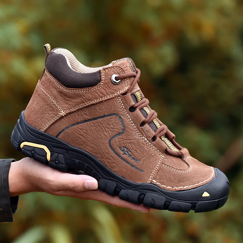 

Outdoor hiking Martin boots high top frosted cow leather men's shoes antiskid mountaineering boots casual men shoes 38-46