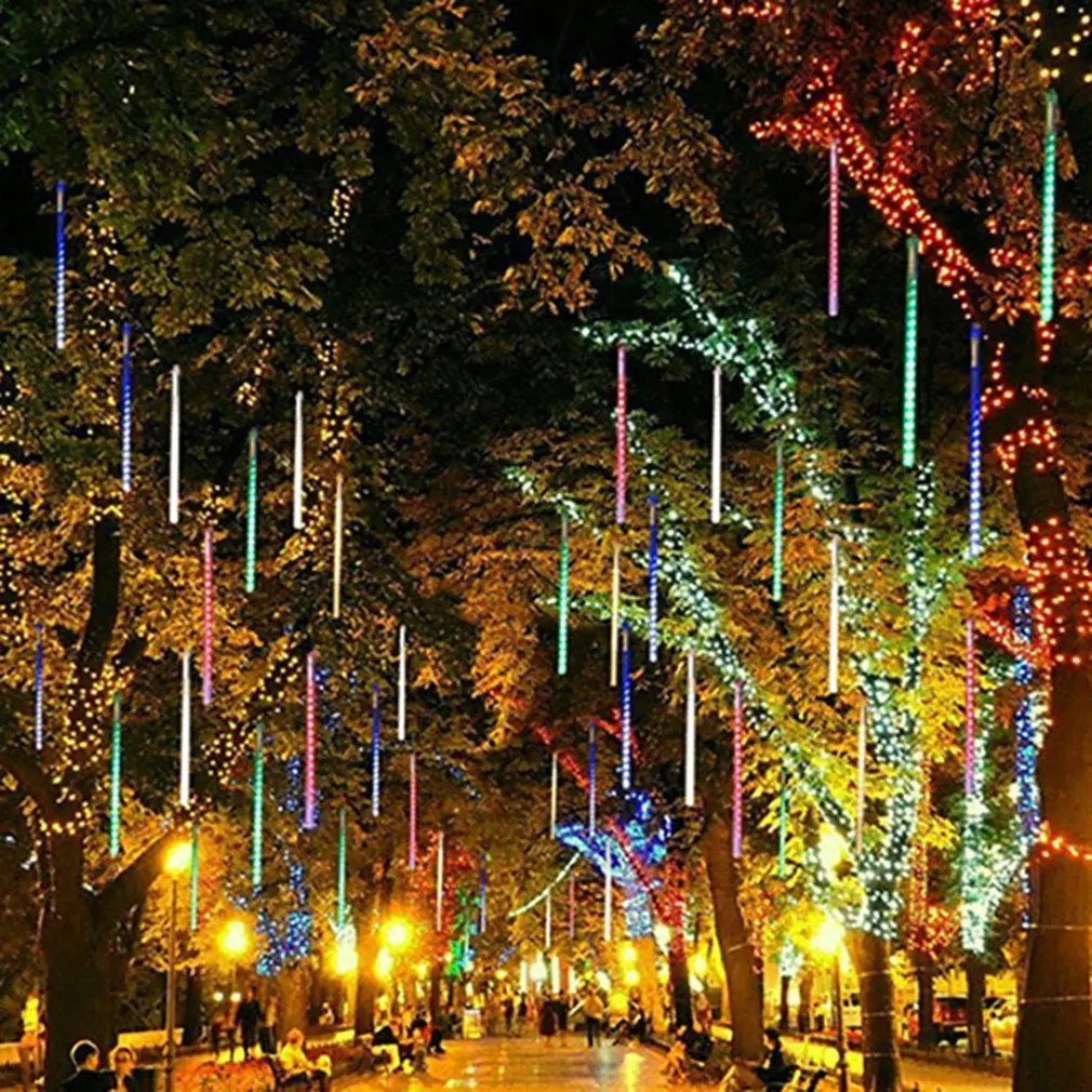 

10 Tubes Meteor Shower Rain Led String Lights Street Garlands Christmas Tree Decorations for Outdoor New Year Fairy Garden Light