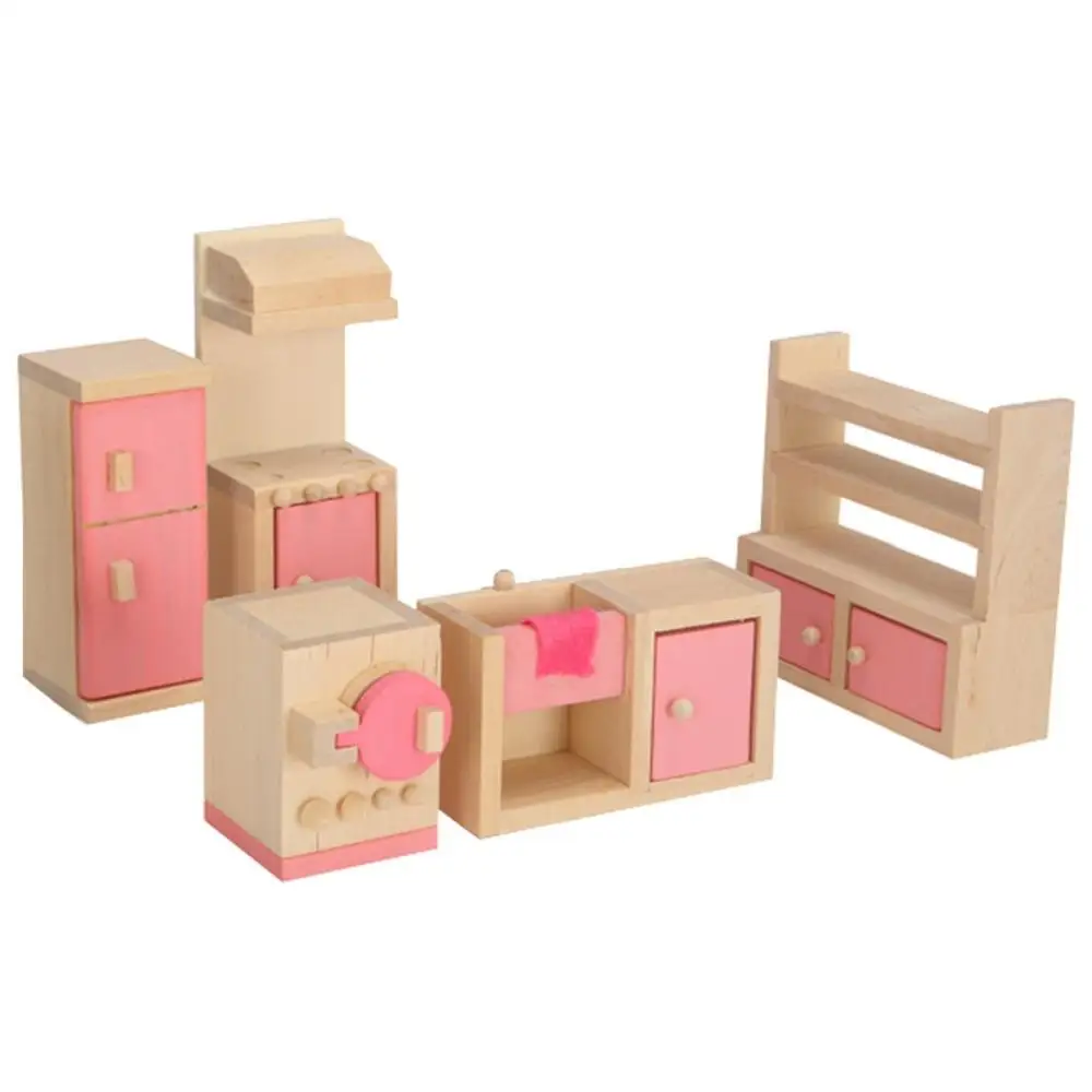 Набор деревянных игрушек миниатюрный дом мебель для детей ролевые игры