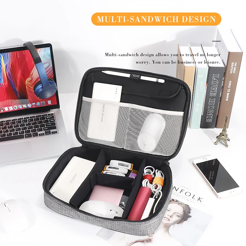 barato Iksnail-bolsa De Ombro, Em Tecido De Eva, Organizador Para Ipad, Cabo De Dados Usb, Fone De Ouvido, Bateria Portátil, Para Viagem, Armazenamento Digital