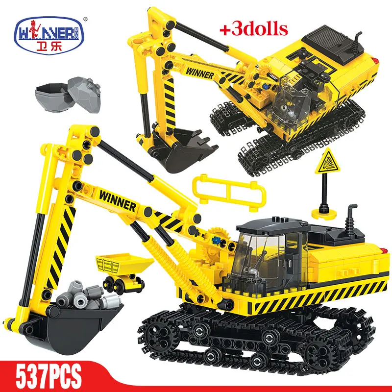 

ERBO City Car Engineering Truck Building Blocks Construction Vehicle Bulldozer Crane Bricks Toys for Kids