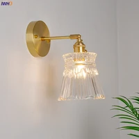 iwhd japanese copper glass wall lights fixtures switch bedroom beside stair mirror light nordic modern wall lamp sconce led
