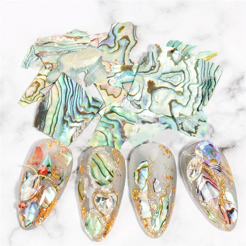 12 Grids/Pack Beauty Color-changing Abalone Natural Sea Shell Fragments Texture Nail Art Flakes Decoration Slice DIY Manicure | Красота и