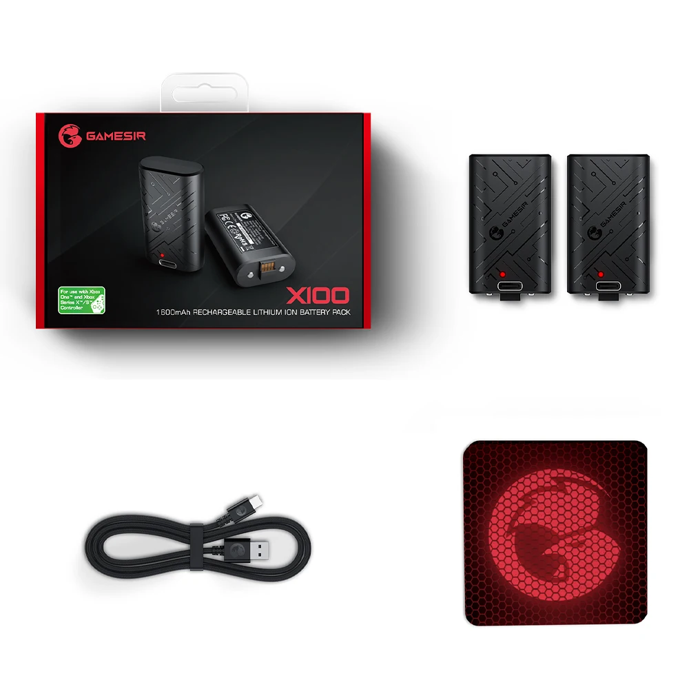 Зарядное устройство Gamesir для Xbox One/Xbox Series X | S 2 аккумулятора 1600 мАч Электроника