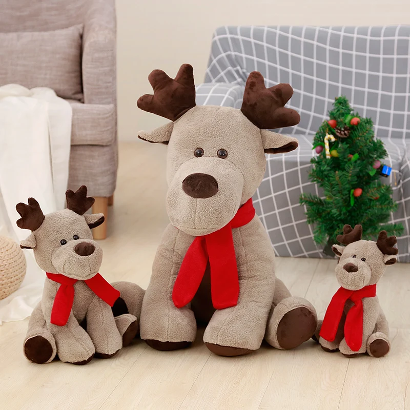 2019 Мягкое Животное Игрушки Moose креативный красный шарф плюшевый олень кукла