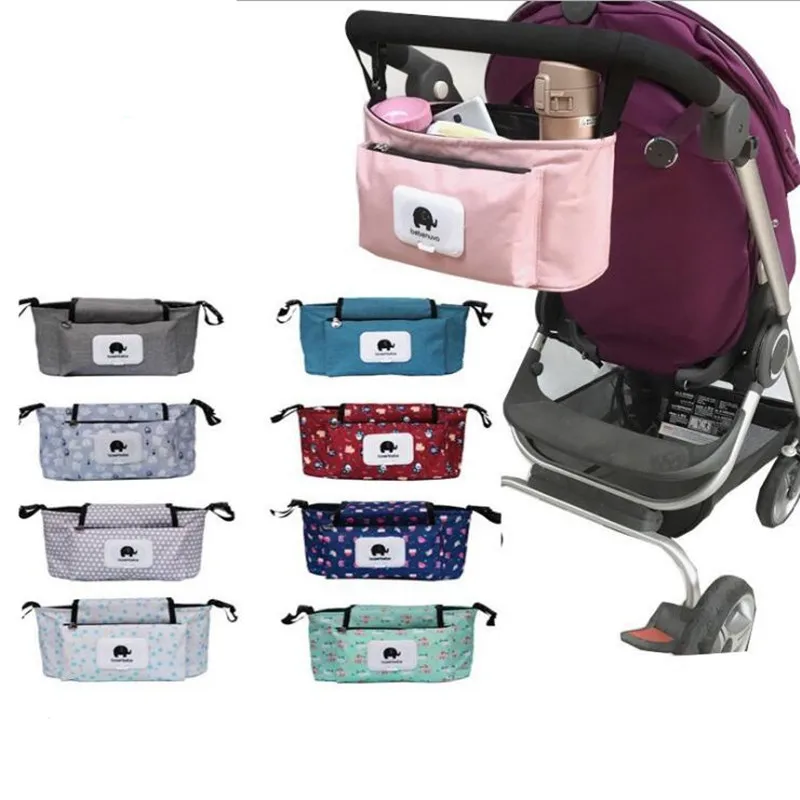 

Stroller Organizer Bag Carrying Case Printed Diaper Nappy Bags Bottle Bag Hook Cup Holder Buggy Bag Wheelchair Accessories
