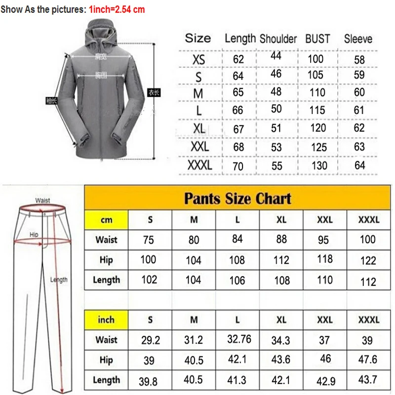 

Gear Tactical Softshell Camouflage Jacket Set Men Army Windbreaker Waterproof HuntingClothes Set Military Jacket andPants