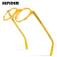 hepidem acetate glasses frame men retro vintage polygon eyeglasses women myopia optical prescription spectacles eyewear 9161