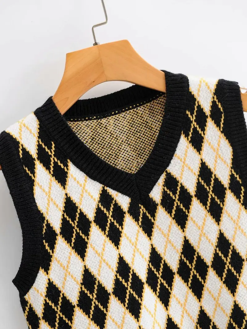 Высокое качество женский свитер жилет с v-образным вырезом вязаные зимние теплые