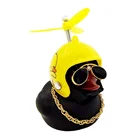 Автомобильная черная утка с шлемом, сломанный ветер, маленькая черная утка, аксессуары для украшения автомобиля, интерьер, милый утенок, велосипедное украшение, подарок