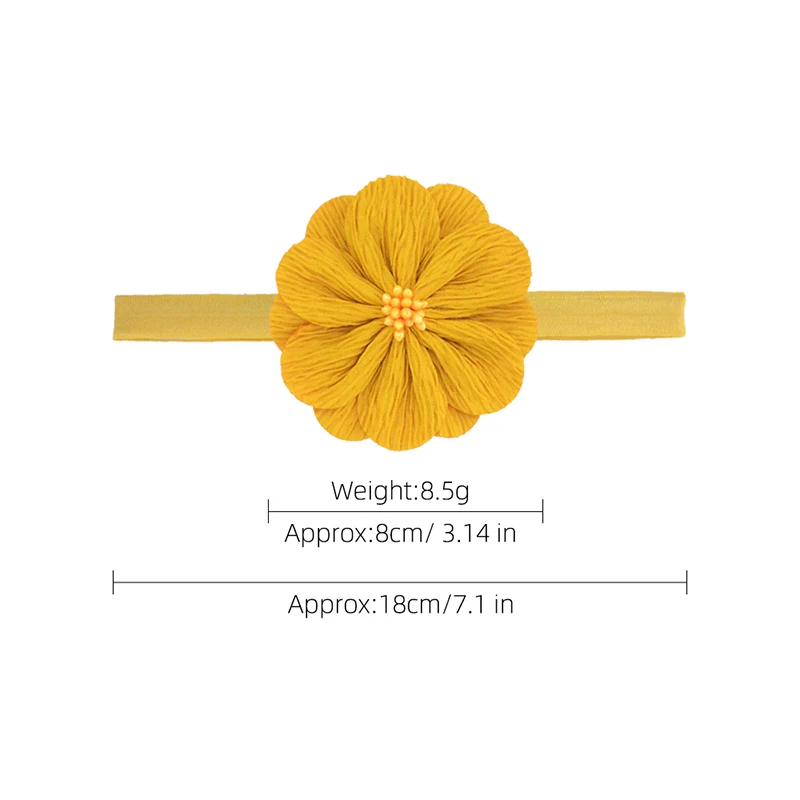 Diademas de flores para beb&eacute;s y ni&ntilde;as, bandana el&aacute;stica de nailon para reci&eacute;n nacidos, turbante, accesorios para envolver la cabeza, 1 unidad-5