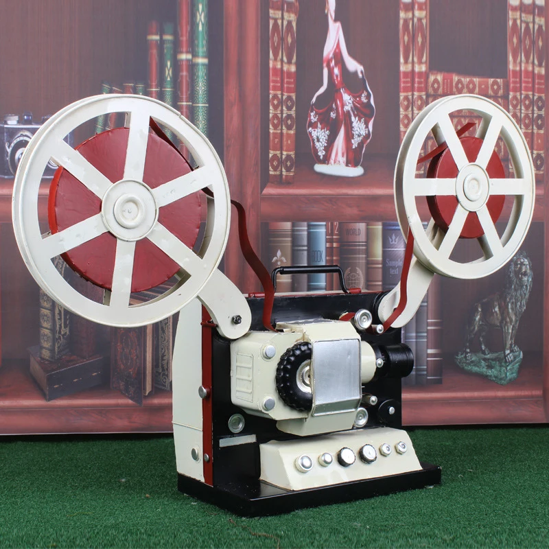 Vintage Metal Projector Sculpture Creative Modern Art Figurine Ornament Home Decoration Accessories Desktop Clock | Дом и сад