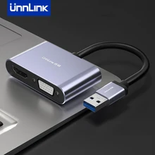 Unnlink USB 3.0 to HDMI VGA Converter External Graphics Card For Mouse Keyboard U disk TV PC Projector