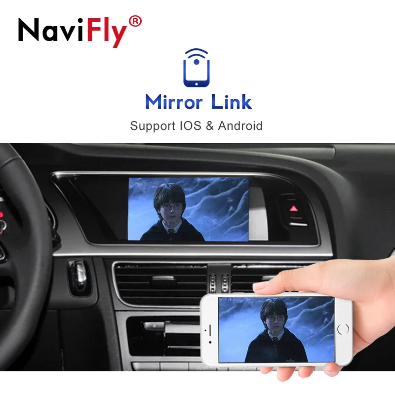 NaviFly Wireless Carplay Android BOX Car Multimedia For Audi A4 A5 2008-2016 original camera Mirror Lin-k | Автомобили и