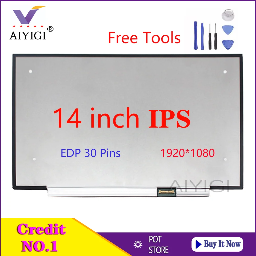 

14.0'' IPS Laptop LED Screen N140HCG-GQ2 N140HCG-GR2 For Lenovo ThinkPad X1 Carbon 7th gen Display FHD 1920*1080 EDP 30PIN