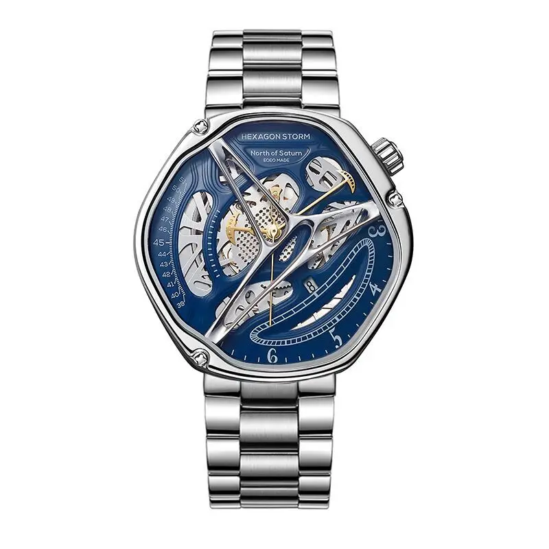 Часы наручные мужские с шестигранным циферблатом Роскошные автоматические