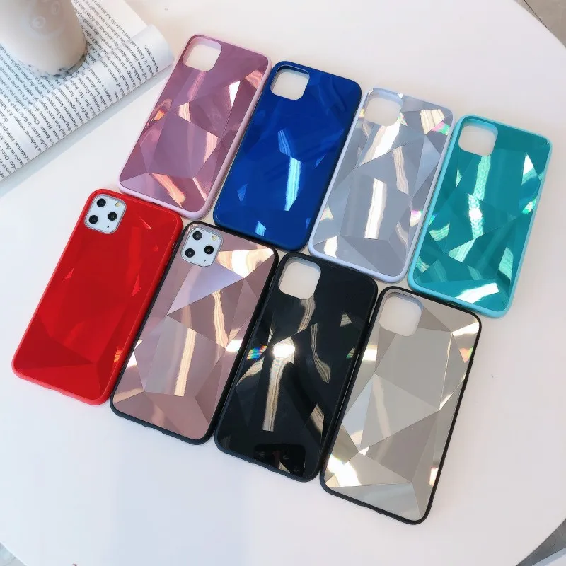 Зеркальный глянцевый чехол со стразами для телефона Smasung Galaxy S7 S8 S9 S10 S20 S10E edge Plus +