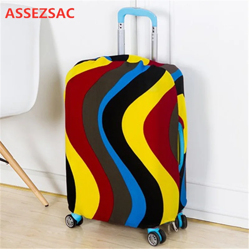 ASSEZSAC красочный дорожный багажный чехол Защитный чехол для чемодана тележка чехол Аксессуары для путешествий, чемодана пылезащитный чехол 22-28 дюймов
