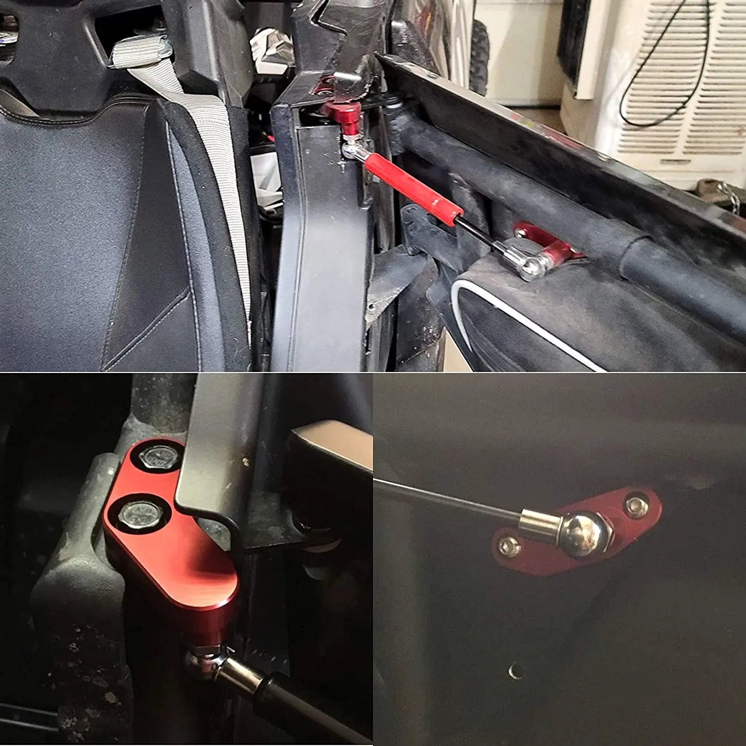 

Aluminum Door Opener Kits Compatible with 2017-2020 Can-Am Maverick X3 / X3 MAX Front and Rear Doors Red