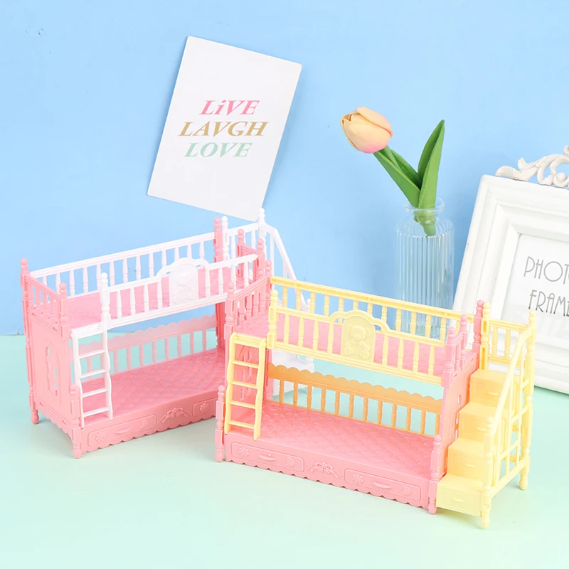 

1pcs Dollhouse Bedroom Simulation Bunk Bed for 9-11inch Doll Playset Toy Random