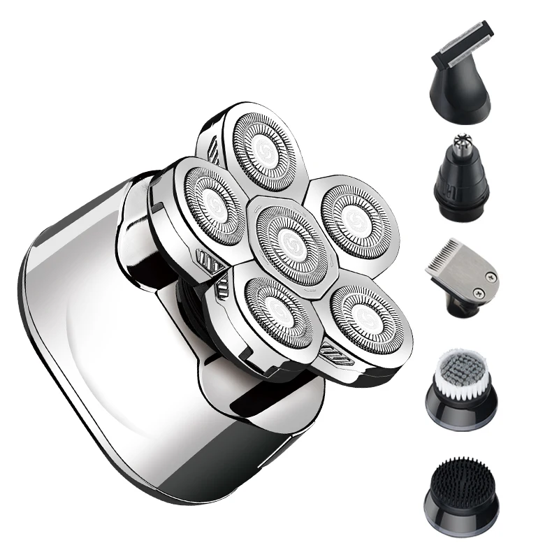 

6in1 Men Washable Electric Shaver Face Razor Men's Shaver Beard Trimmer for Men Beard Shaving Blades Machines Digital Display