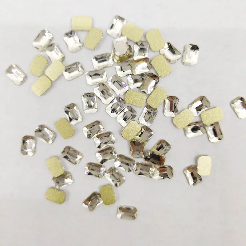 4X6mm Rectangular Big pack 1000pcs shinny crystal Non Flat back Rhinestones for Lady DIY Glue On 3D Nail Art nails | Дом и сад