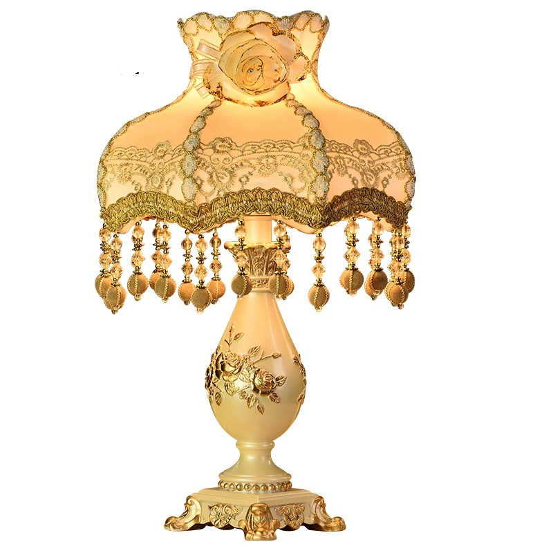 Светодиодная настольная лампа в европейском стиле тканевый прикроватный