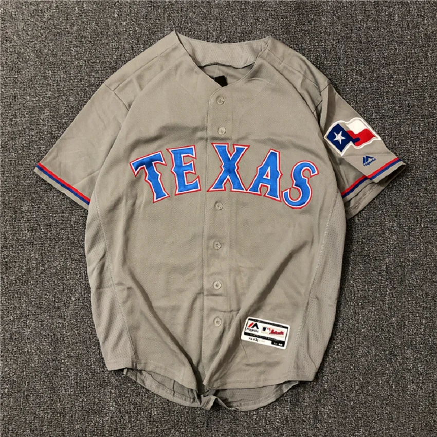 

Brand Top Quality Baseball Jersey Breathable Soft V-neck buttom-down short sleeve for men Big size US football team