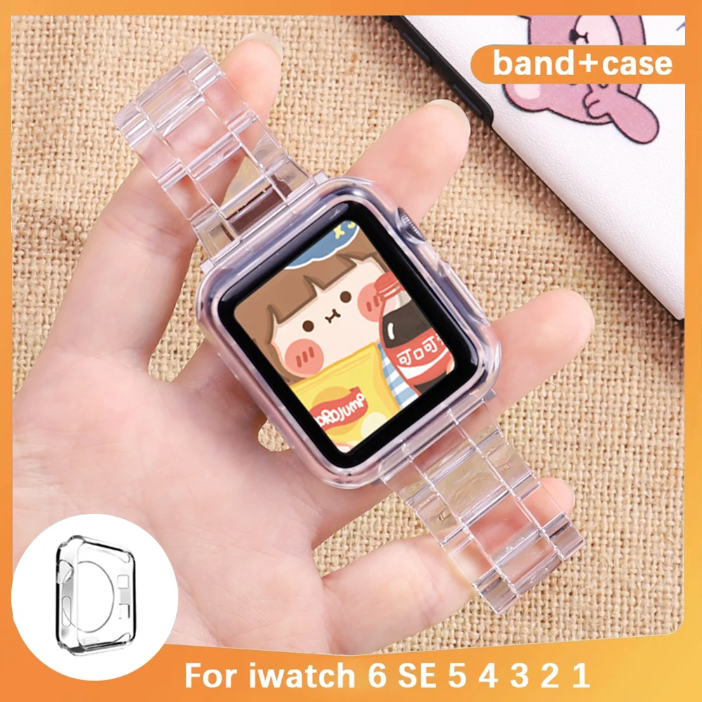 

Newest Strap for Apple Watch Band Series 6 SE 5 4 321 Transparent for Iwatch bracelet 38mm 40mm 42mm 44mm Watchband accessories