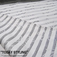 silk cotton fabric dress 38 momme gray white horizontal stripes jacquard clothing cloth diy textile tissue