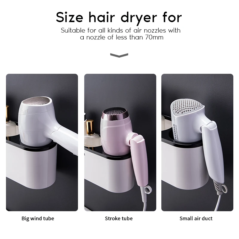 

Hair Dryer Holder Bathroom Shelf Wall Shelf Bathroom Organizer Shelf Storage Holder For Hair Dryer Adhesive Punch-Free Free Ship
