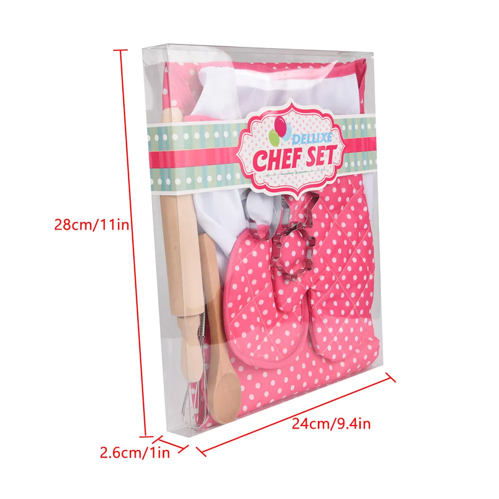 

Kids Cooking Baking Set Kitchen Play House Toy 11pcs Kitchen Costume Role Play Kits Apron Hat Jouets De Maison De Jeu De Cuisine