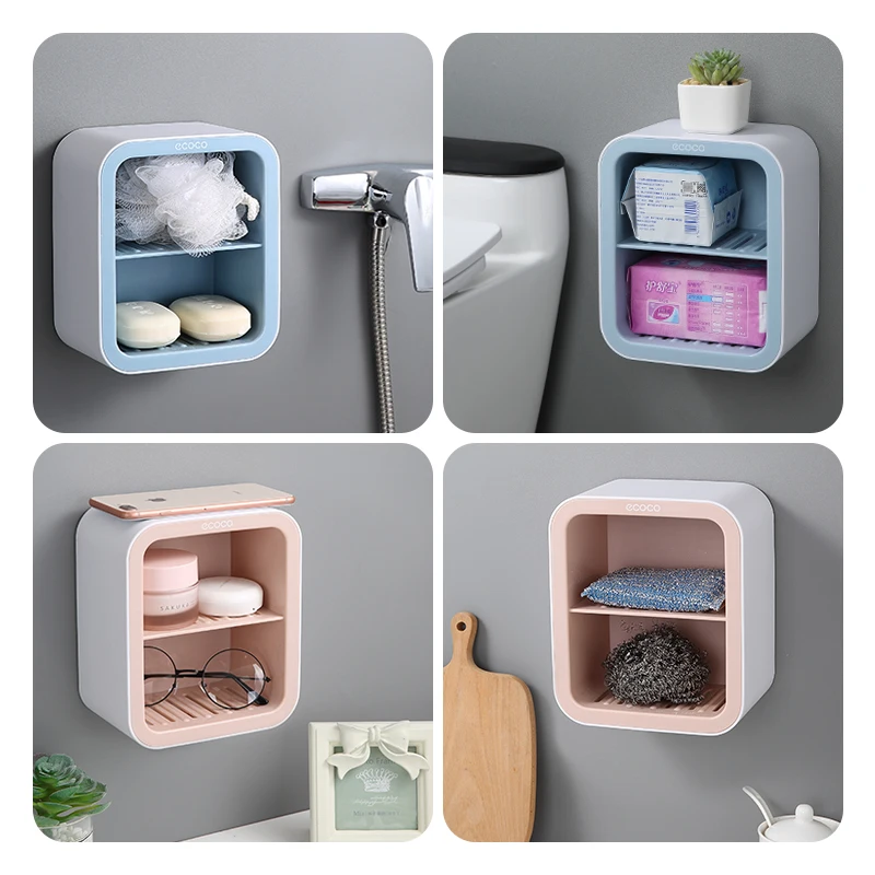 ecoco light luxury soap box bathroom storage shelf soap holder wall mounted rack for bathroom accessories set free global shipping