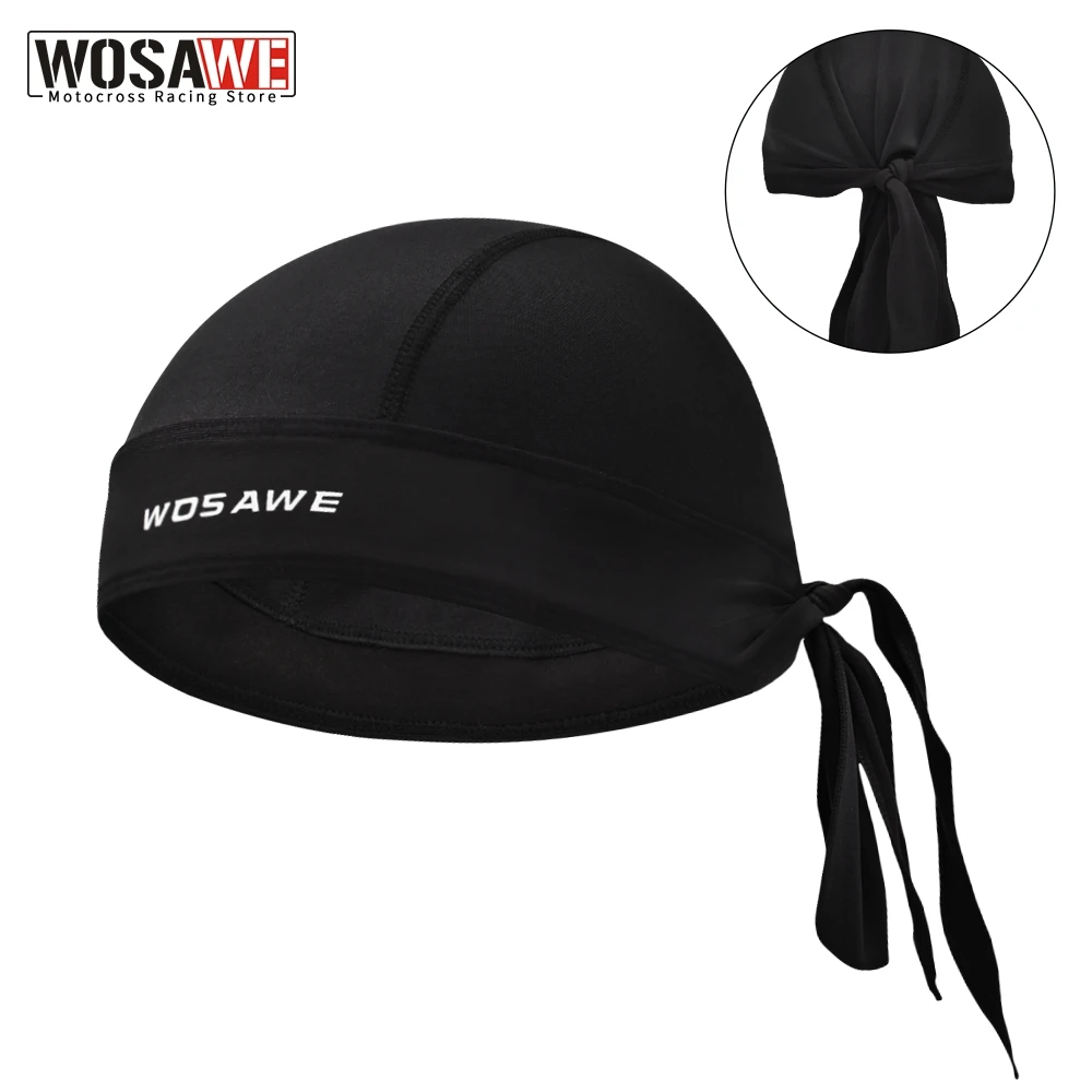 

WOSAWE Men's Motorcycle Headwear Sport Skull Caps Anti-UV Cycling Helmet Hat Running Riding Hiking Ski MTB Bike Bandana Headband