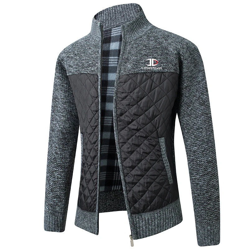 

Men Spring Autumn Cardigan Male Fleece Full Zip Sweater Jackets Casual Knitwear Plus Size 2021