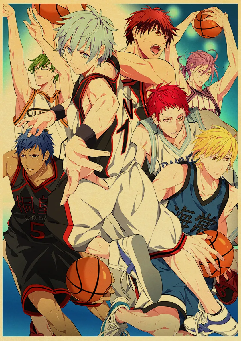 Аниме плакаты Kurokos баскетбольный плакат ретро Плакат Картина на холсте Настенная