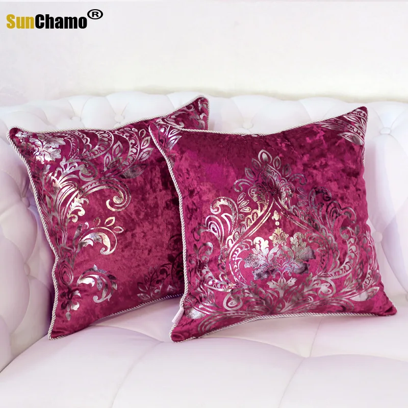 Luxurious Bronzing Velvet Home Decor Pillow Cover with Tassle Cushion Cover Velour Decoration Pillowcase Decorative Pillowsham images - 6