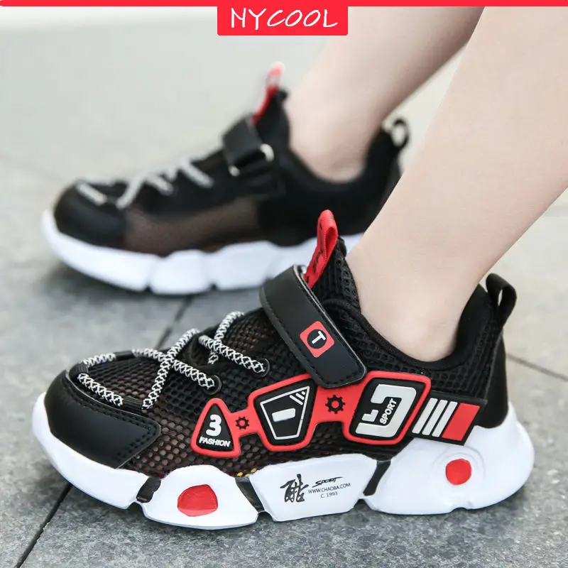 

NYCOOL New Fashion Kids Sneakers Boy Sport Shoes Outdoor Summer Mesh Pupil Junior Footwear Casual Running Shoes Toddler Children