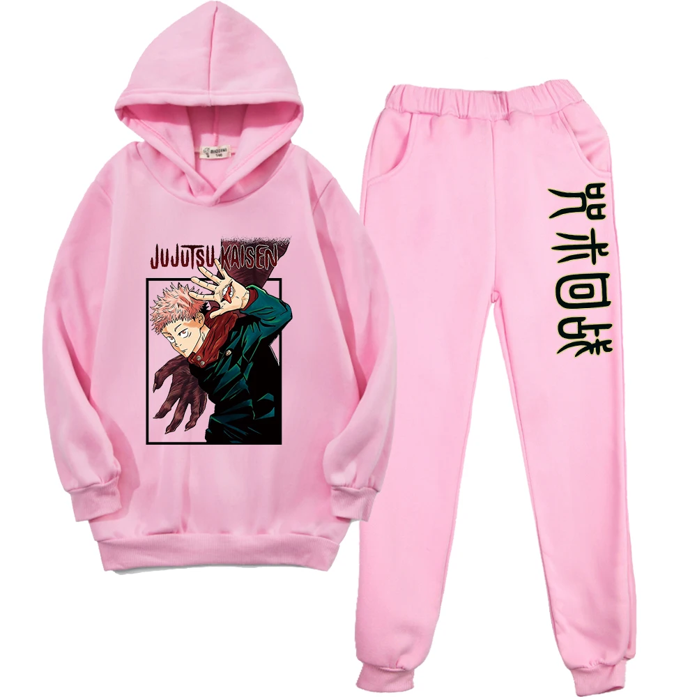 

Jujutsu Kaisen Hoodie Pants Set Cotton Long Sleeve Sweatshirt Boys and Girls Children's Wear Sets for Spring and Autumn