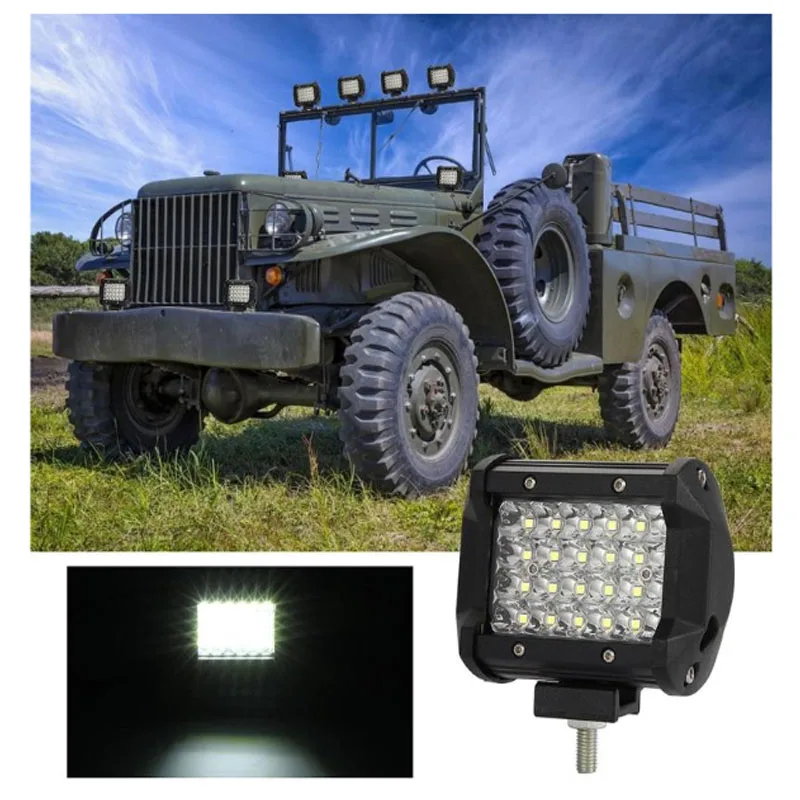 

4" Inch Work Light 72W Offroad LED Bar 12V 24V Spot Flood LED Light Bar for Suv Truck Atv 4x4 Boat Tractor Car Fog Light