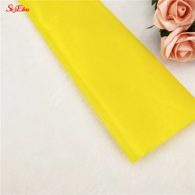 yellow Тюль в рулоне 15 см* 5 м, 48 см* 5 м, юбка-пачка из органзы, украшение для детского душа, Свадебная вечеринка, арка, аксессуары для дверей с цветами, 7zSH015 - Цвет: yellow