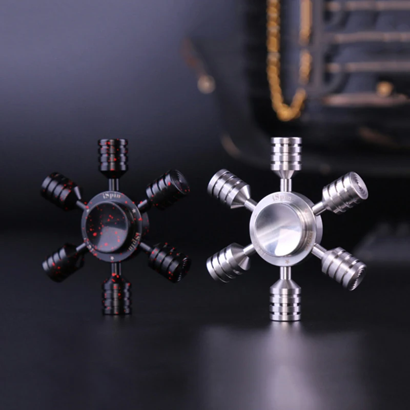 Fashion Fidget Spinner Exquisite Detachable Alloy Hand Spinner 6 Arm Rotatable Stress Reliever Toys for Children Fingertip Gyro